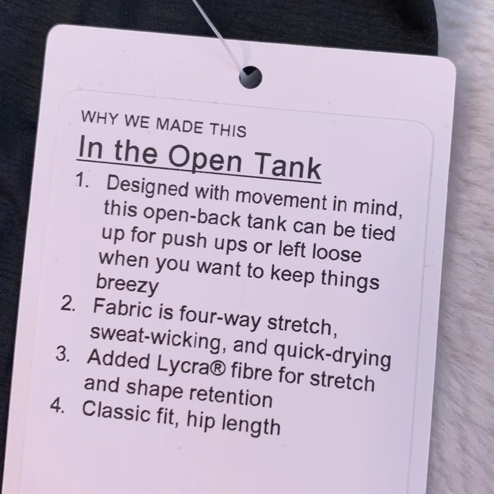 Size 8 Lululemon in the open black tank top tanktop